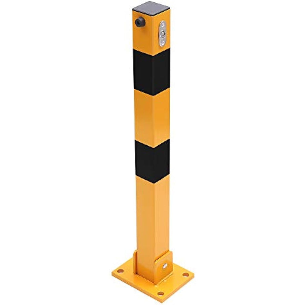 Foldable Steel Car Parking Barrier Post - 60cm Yellow/Black