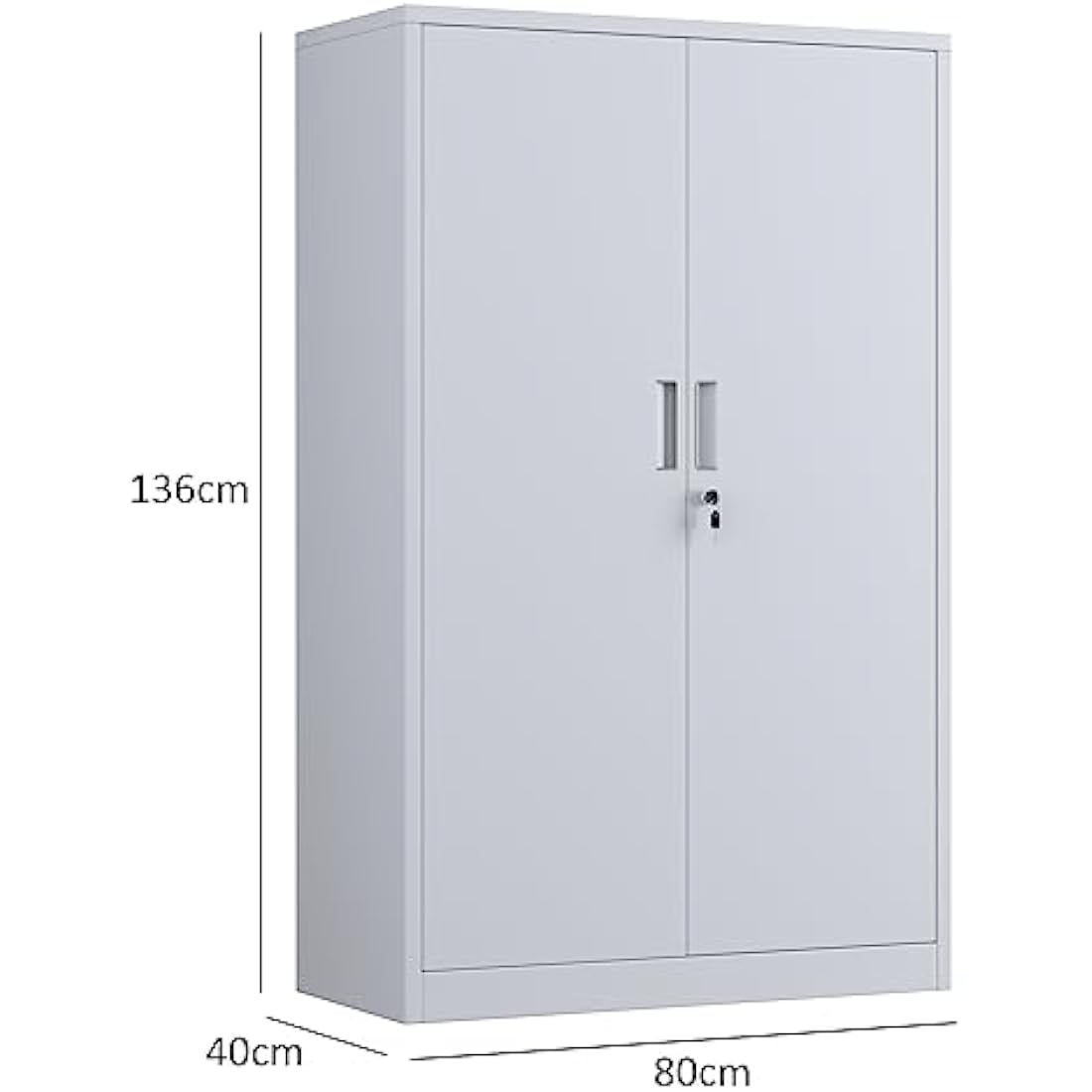 Metal Storage Cabinet | Lockable Steel Cupboard with 3 Shelves