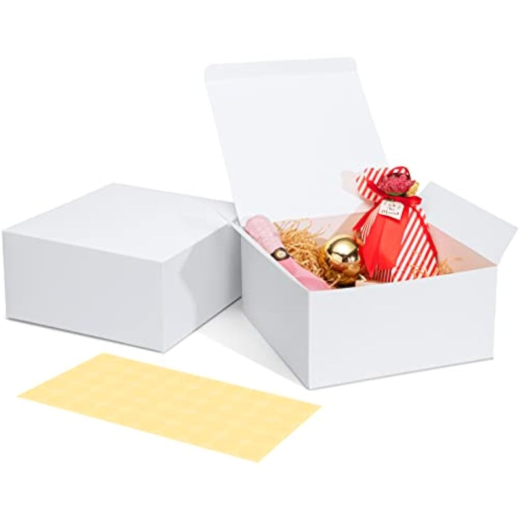 HOUSE DAY White Gift Boxes 20x20x10cm | 10 Pack Kraft Paper Cupcake Boxes
