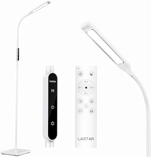 Lastar LED Floor Lamp | Remote Control Reading Standing Lamp - White