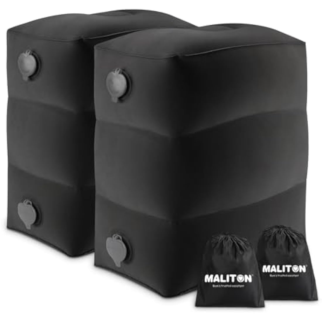 Maliton Inflatable Airplane Footrest – Adjustable Travel Pillow, 2 Pack