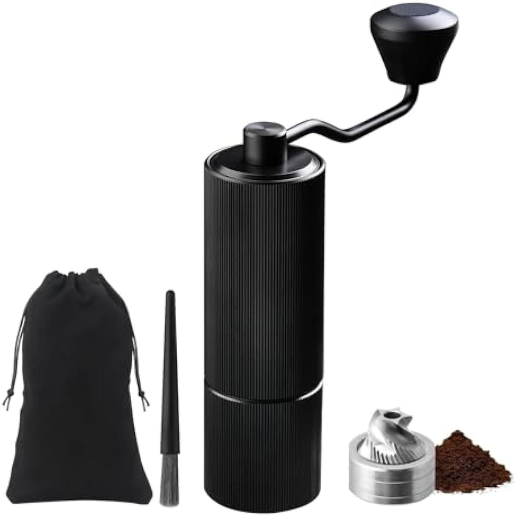 ELMWAY Manual Coffee Grinder – Stainless Steel Burr & Aluminium Body