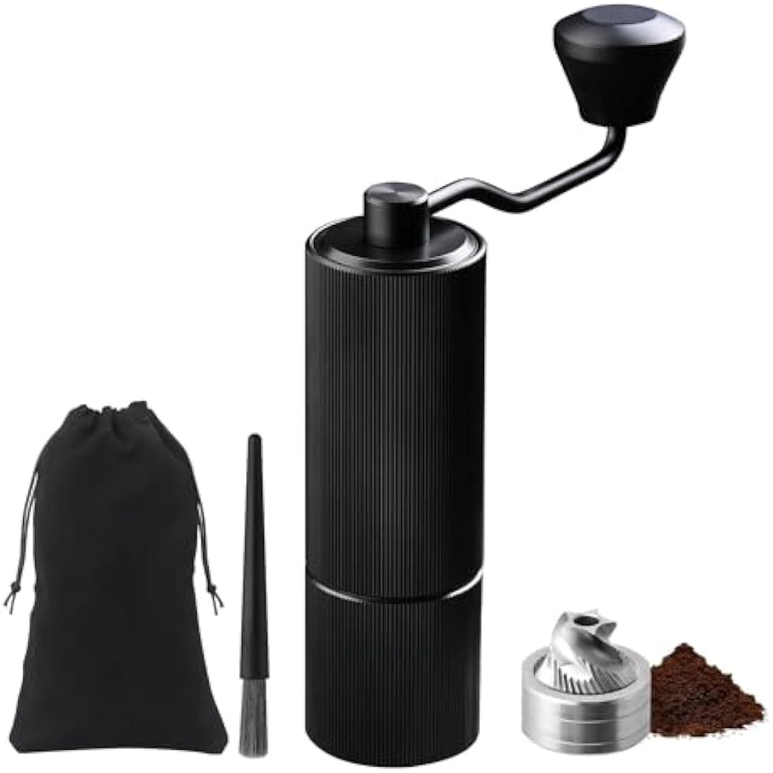ELMWAY Manual Coffee Grinder – Stainless Steel Burr & Aluminium Body
