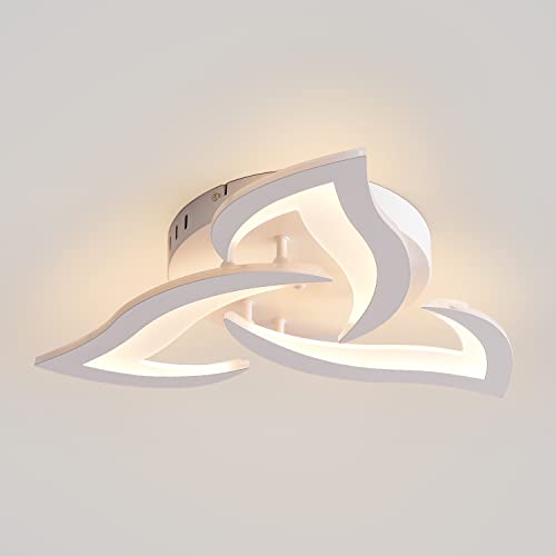 KAUCQI Modern Petal LED Ceiling Light | 56cm 15W Warm White Lamp