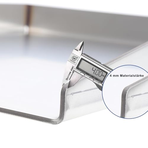 Grihero Stainless Steel Universal Griddle Plate | 40x30cm BBQ Plancha Set