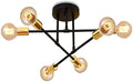 Sputnik Chandelier – 6-Light Mid-Century Modern Metal Ceiling Lamp