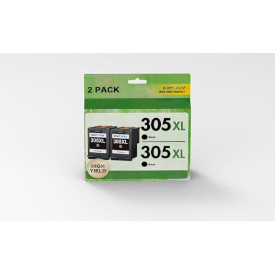 CATJOY 305XL Black Ink Cartridges for HP Envy 6000 DeskJet 2700 | 2-Pack