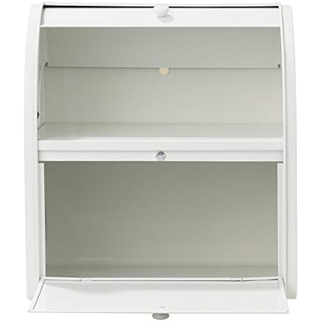 Hossejoy Metal Bread Box | Double Layer Roll Top Kitchen Storage Bin