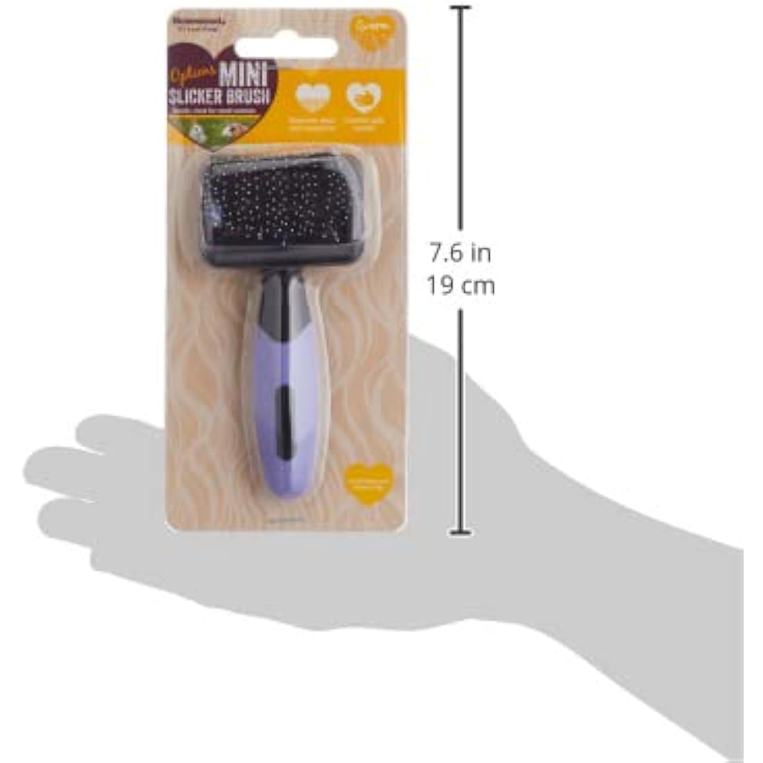 Rosewood Mini Slicker Brush for Rabbits & Guinea Pigs | Black/Purple