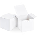 SHIPKEY 10-Pack White Cardboard Gift Boxes with Lids - 4x4x4 Inch Square
