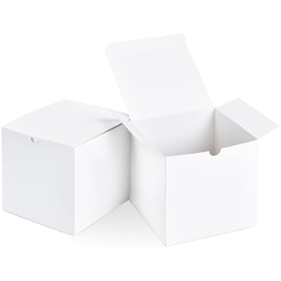 SHIPKEY 10-Pack White Cardboard Gift Boxes with Lids - 4x4x4 Inch Square
