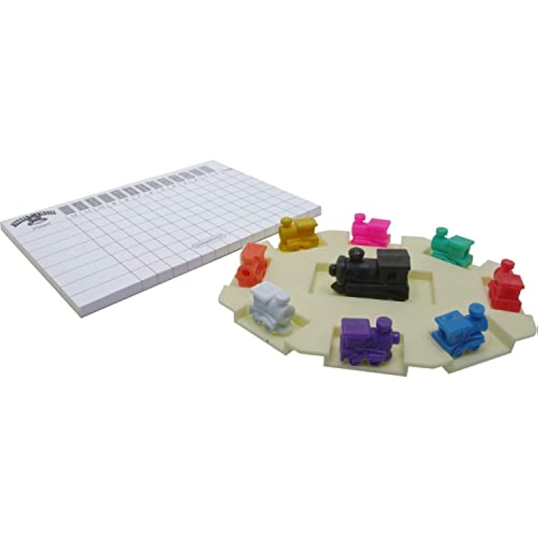 Brimtoy Mexican Train Dominoes Set - Double 12s with Hub and 9 Trains