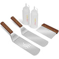 Onlyfire 5-Piece Griddle Spatula Set with Scraper and Liquid Dispensers