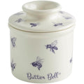 Butter Bell Ceramic Butter Crock - Farmhouse Honey Bee Blue & White