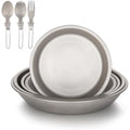 Aomiun 8PC Titanium Camping Plates Set | Ultralight Outdoor Dinnerware