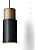 Industrial Black Metal & Wood Cylinder Pendant Light - E27
