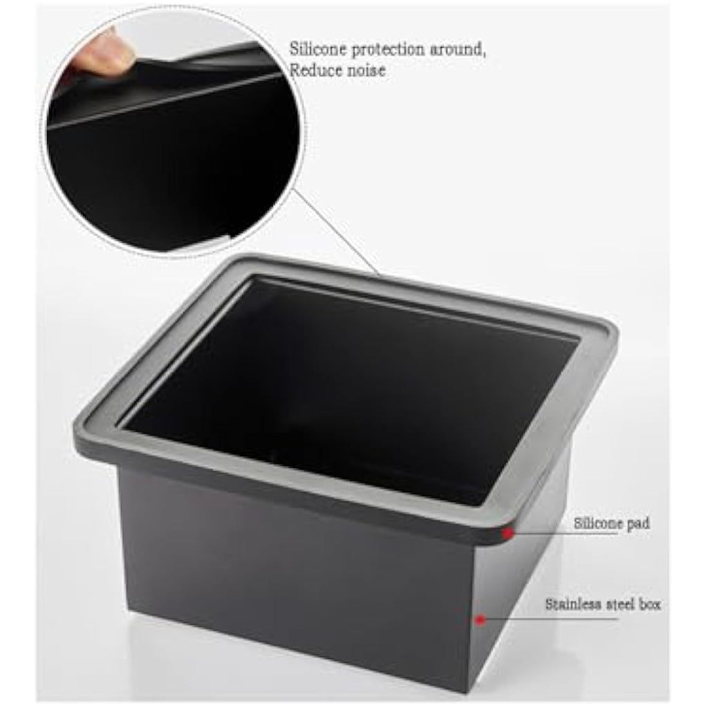 Stainless Steel Espresso Knock Box with Silicone Bar