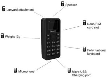 Zanco Tiny T1 – World's Smallest Unlocked 3G Mobile Phone, Black