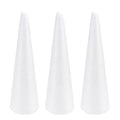 Holibanna 30CM White Craft Foam Tree Cones for DIY Arts & Crafts - 3 Pcs