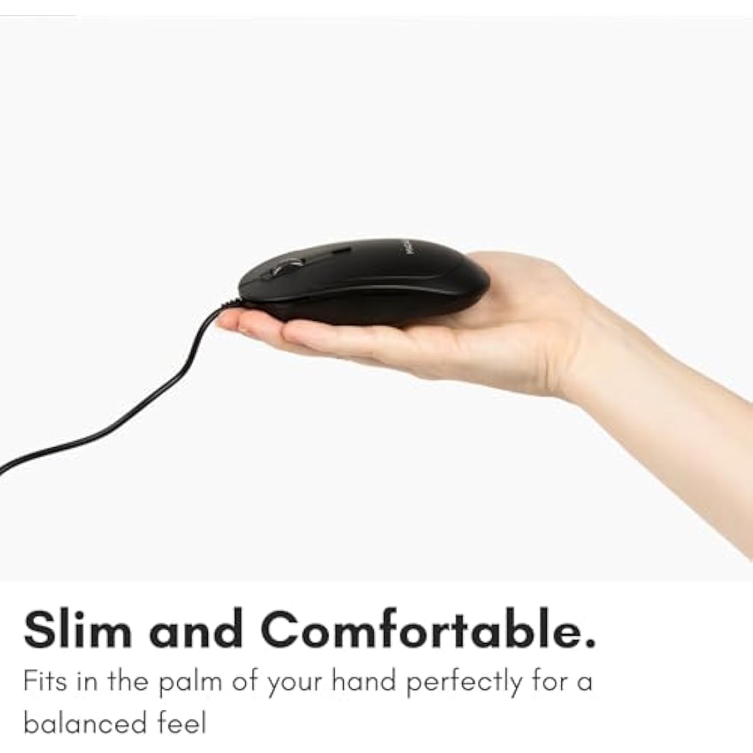 Macally Silent Wired Mouse | Slim Optical USB Mouse with Adjustable DPI