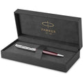 Parker Sonnet Ballpoint Pen | Red Satin Finish with Chrome Trim