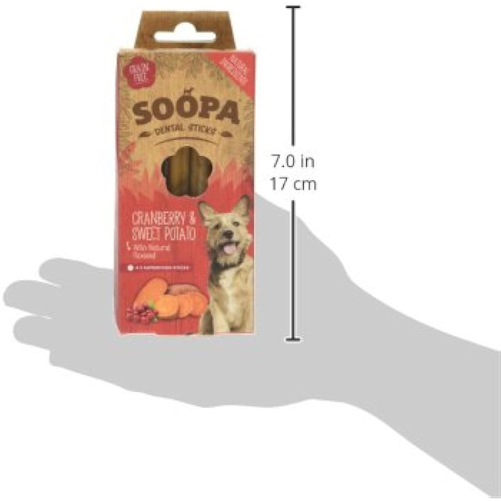 Soopa Dental Sticks Dog Treats – Cranberry & Sweet Potato, 100g