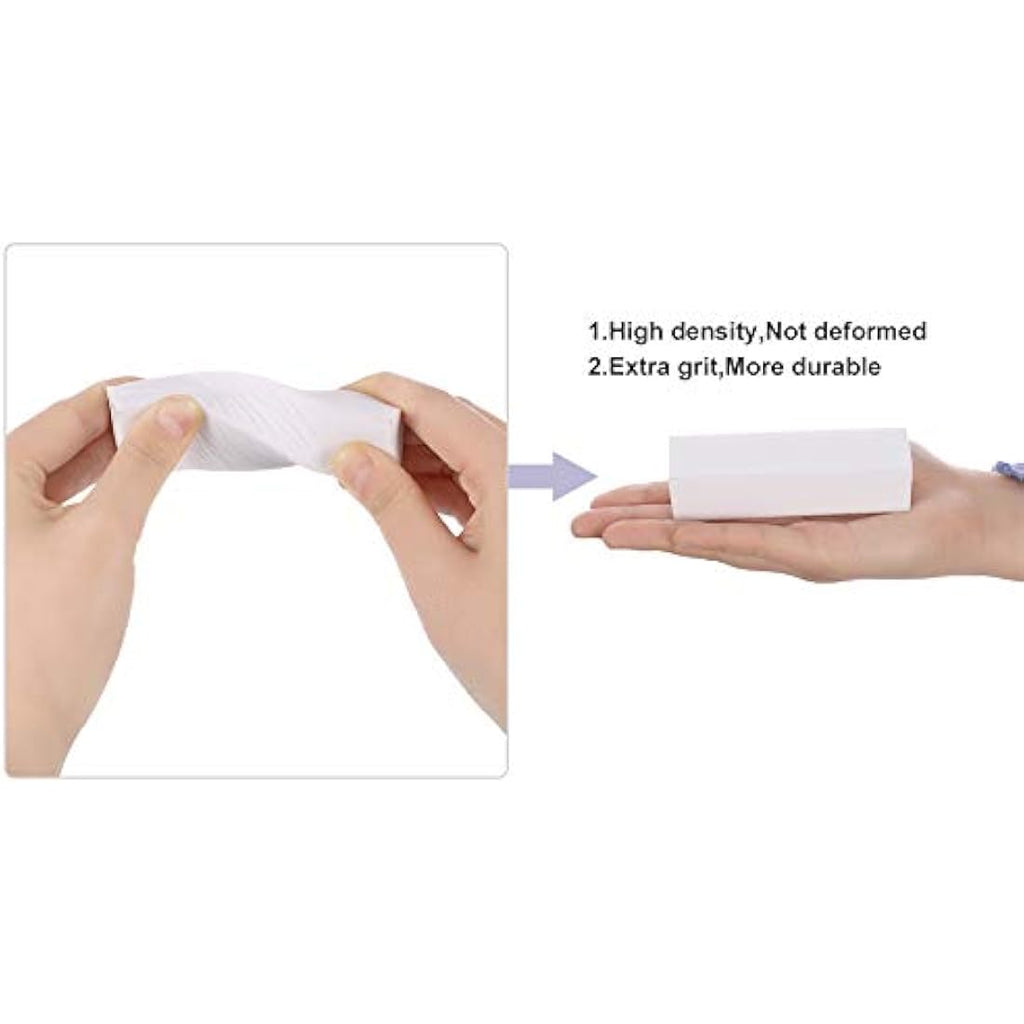 Metagio 10 Pcs White Nail Buffer Sanding Blocks for Acrylic & Natural Nails