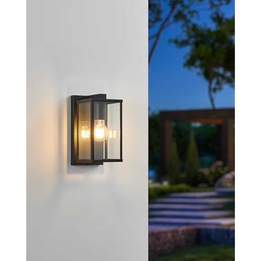 Eglo Budrone Outdoor Wall Lamp – Black Metal Vintage Porch Light