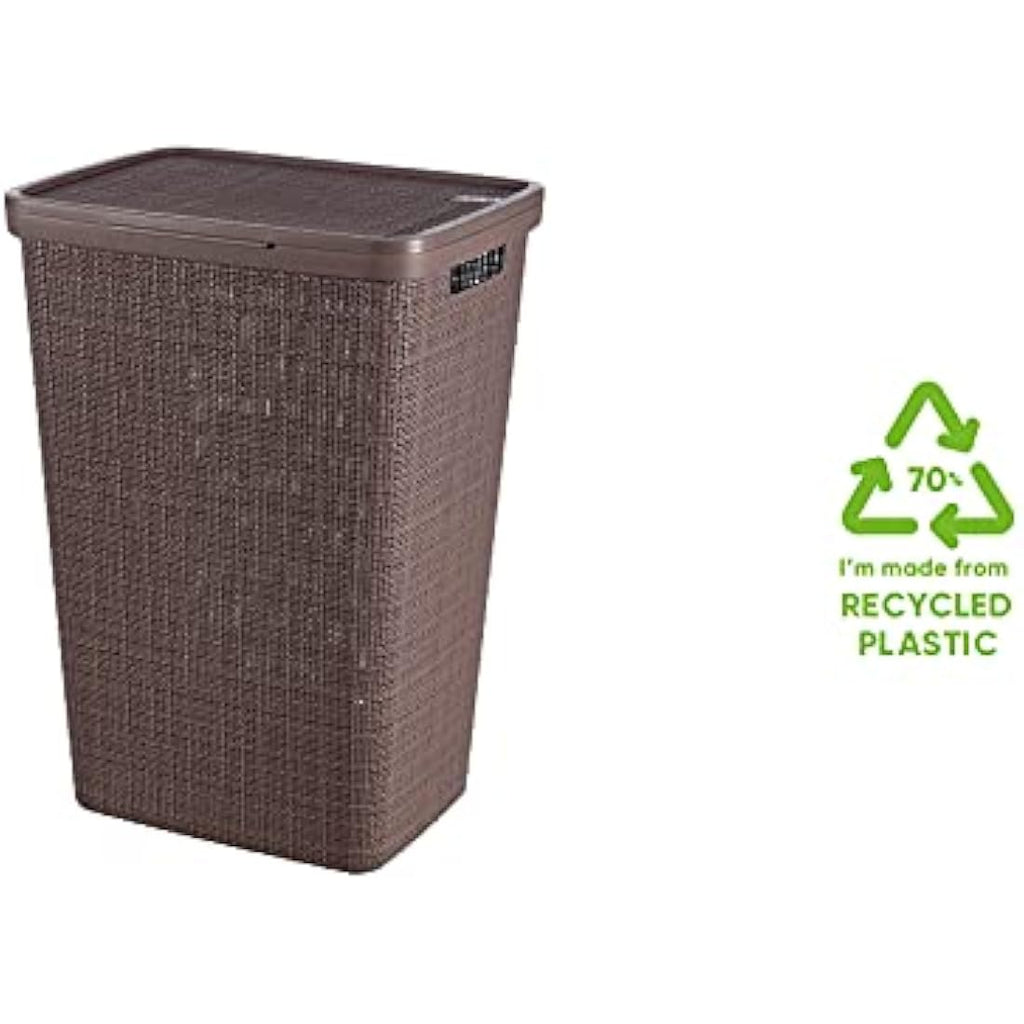 Curver Jute 58L Laundry Hamper – Recycled Woven Storage Basket