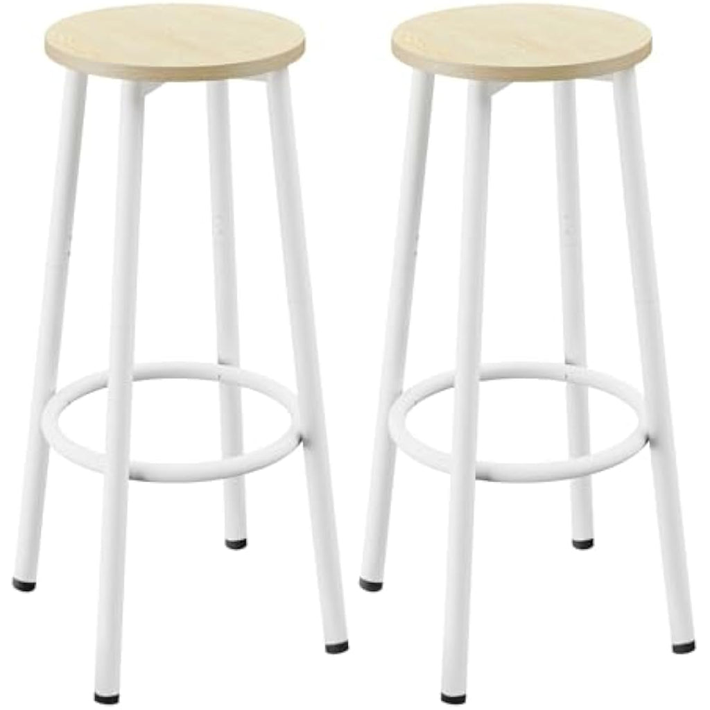YMYNY Industrial Bar Stools Set of 2 | 64CM Round Kitchen Stools