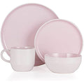 Barbary & Oak Oslo 16 Piece Stoneware Dinnerware Set | White & Pink