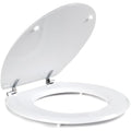 Beldray Oval White Wooden MDF Toilet Seat – Stainless Steel Hinges
