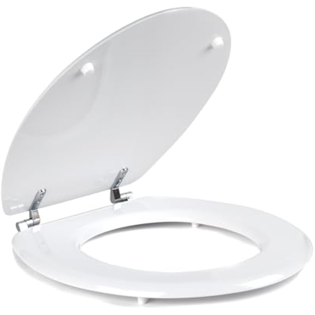Beldray Oval White Wooden MDF Toilet Seat – Stainless Steel Hinges