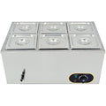 Jolof Store Commercial Bain Marie - 6 Pan Stainless Steel Food Warmer