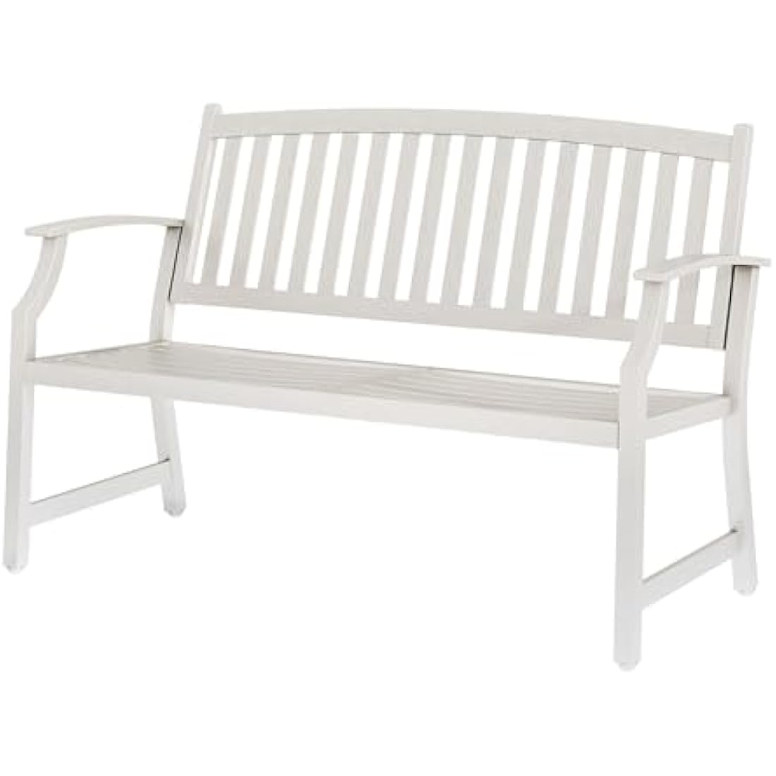 Grand Patio Metal Garden Bench – Rust-Resistant Outdoor Seating, White