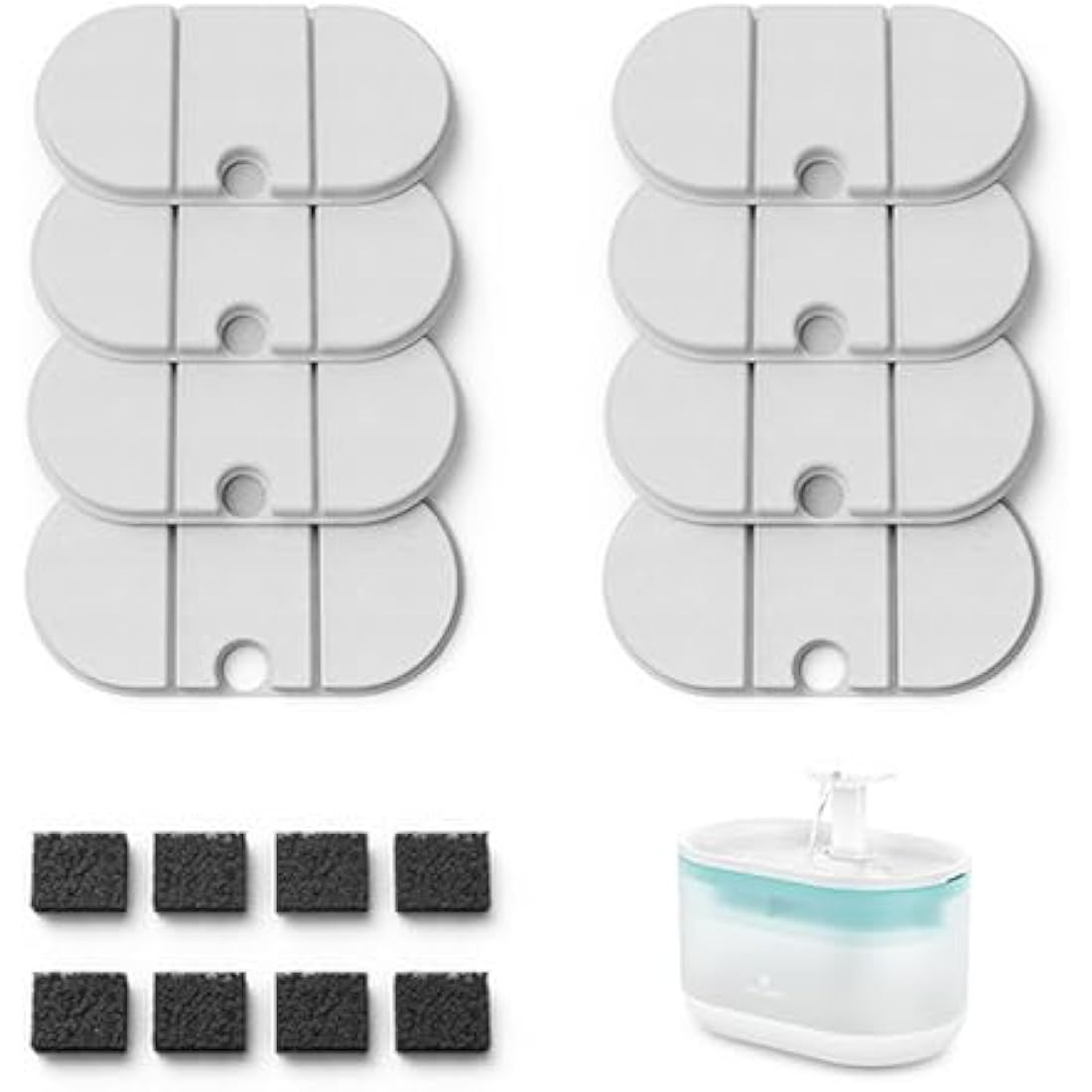 PETLIBRO Cat Water Fountain Filters – 8 Pack Quadruple Filtration System