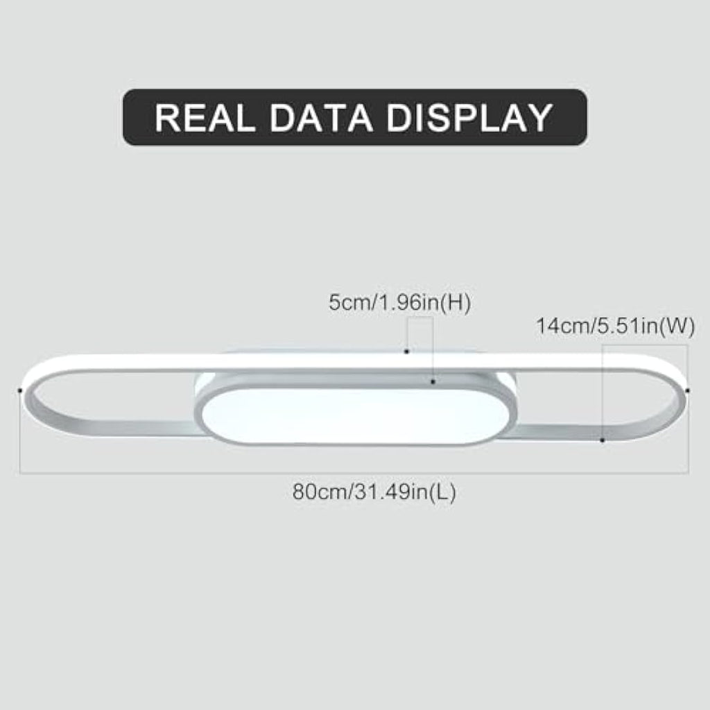 Jolof Store LED Modern Dimmable Ceiling Light with Remote – White 31.49in