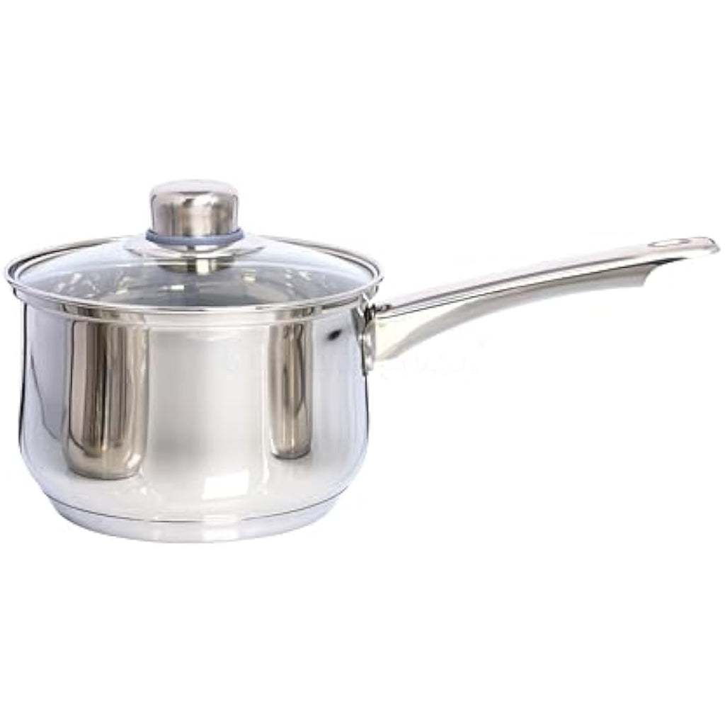 Buckingham Stainless Steel Saucepan with Glass Lid - Induction, 16cm