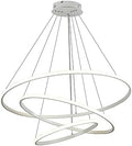 Jolof Store LED Chandelier – Dimmable 3-Ring White Acrylic Pendant Light