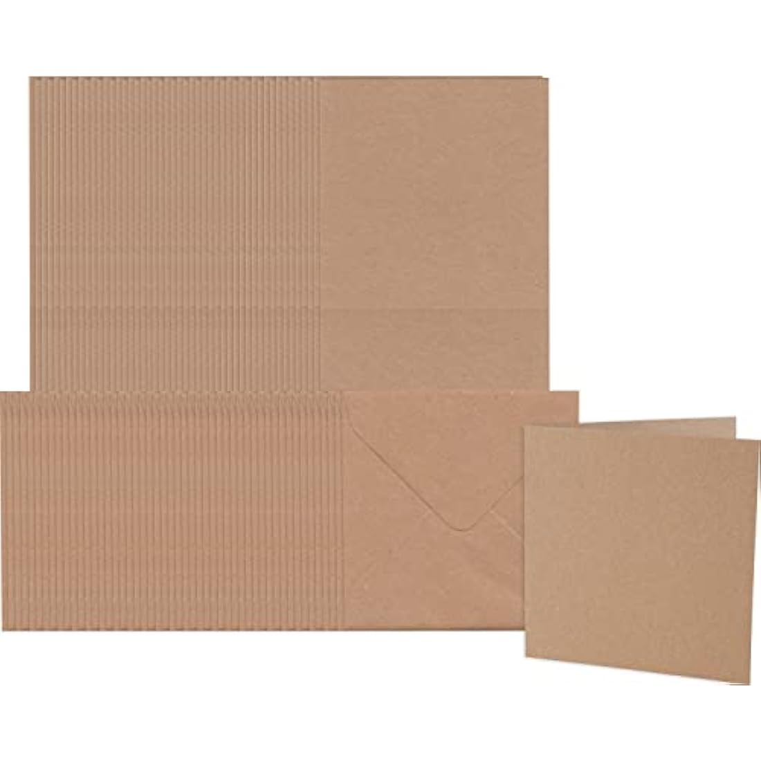 Craft UK 5x5 Kraft Card and Envelope Pack of 50 - Brown Cardstock