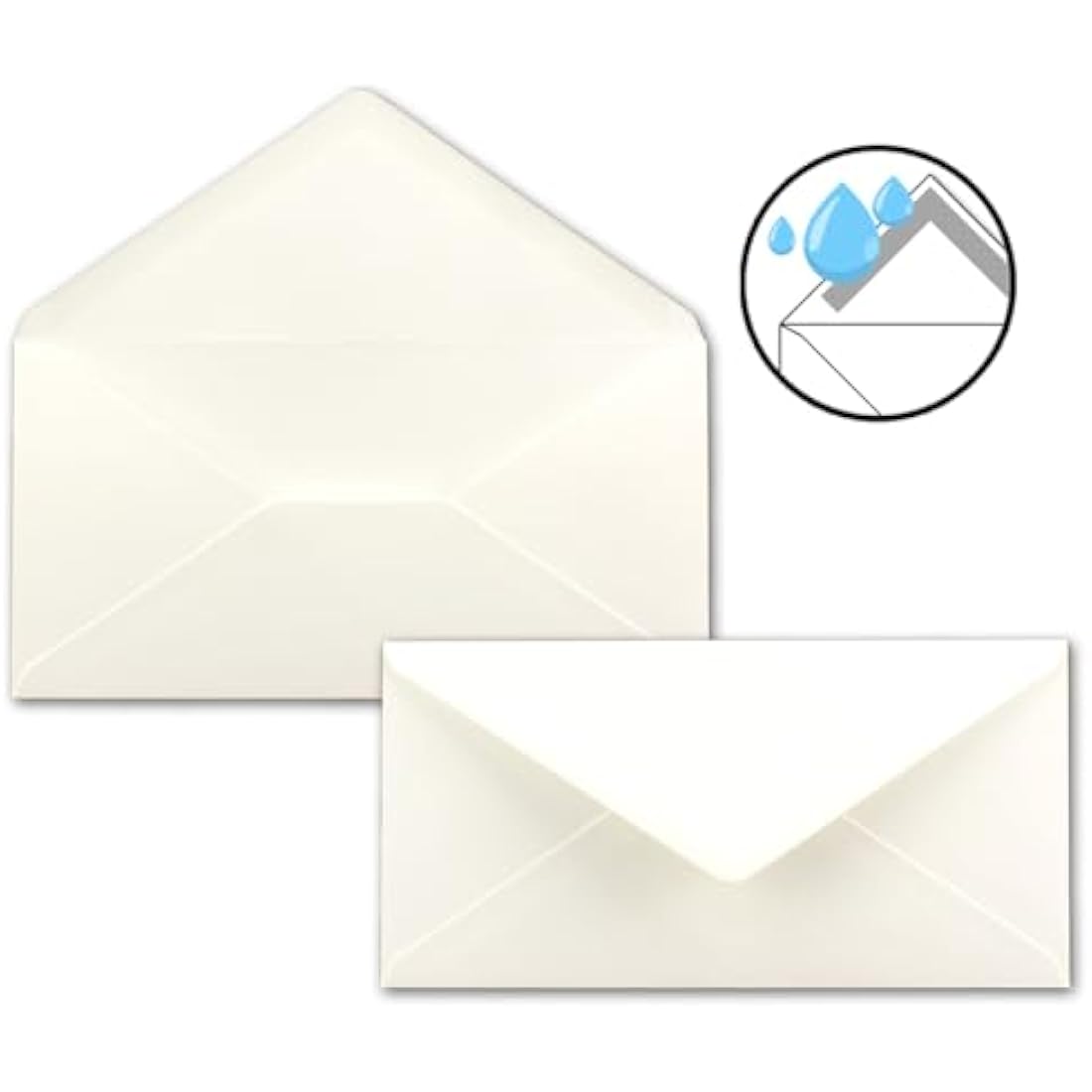 Gustav Neuser DL Gummed Envelopes - Natural White Paper - 150 Pack