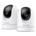 Cinnado 2K Indoor Security Camera - 360° WiFi Baby Monitor, 2 Pack