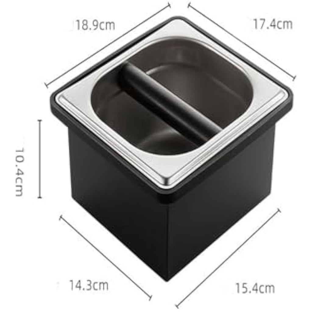 Stainless Steel Espresso Knock Box with Silicone Bar