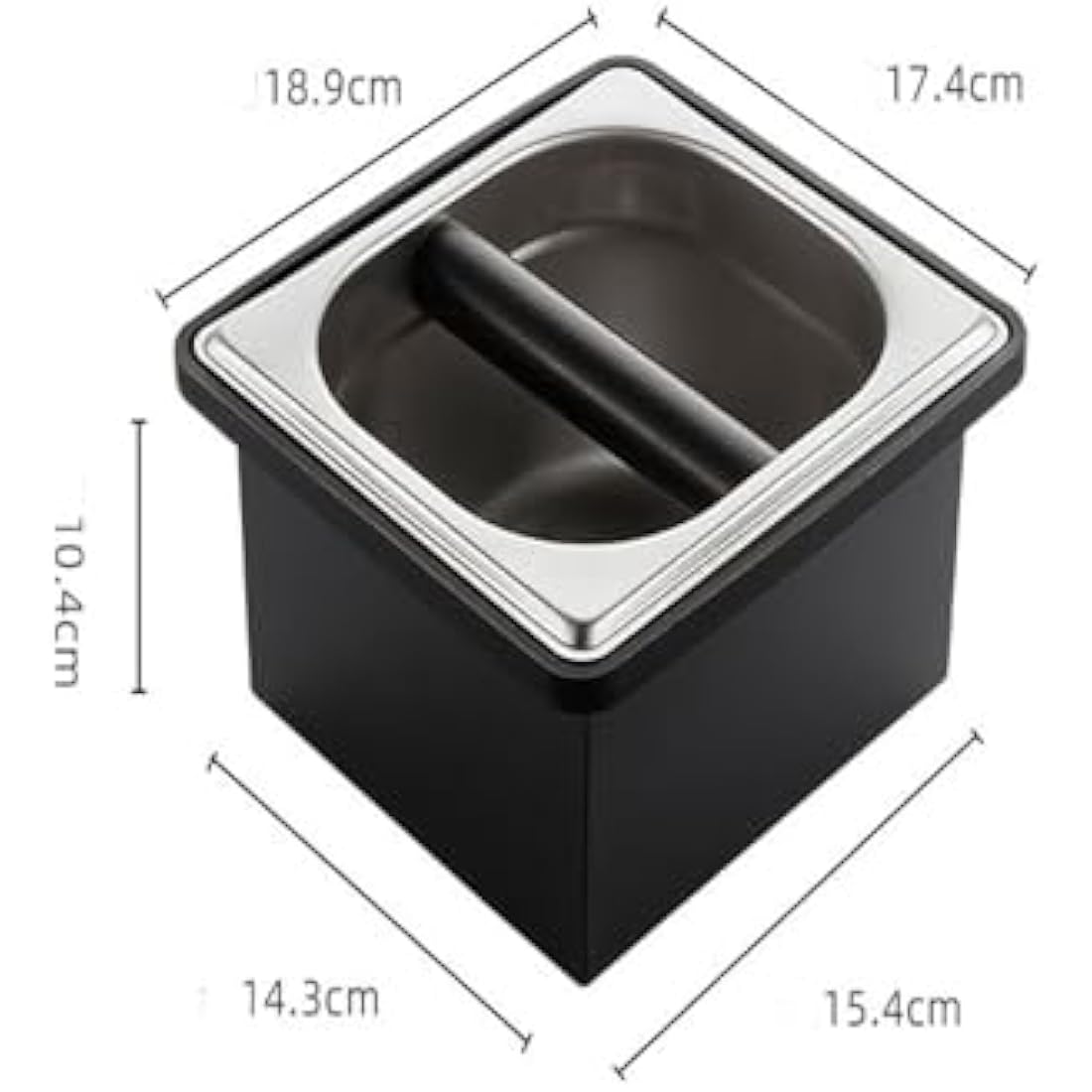 Stainless Steel Espresso Knock Box with Silicone Bar