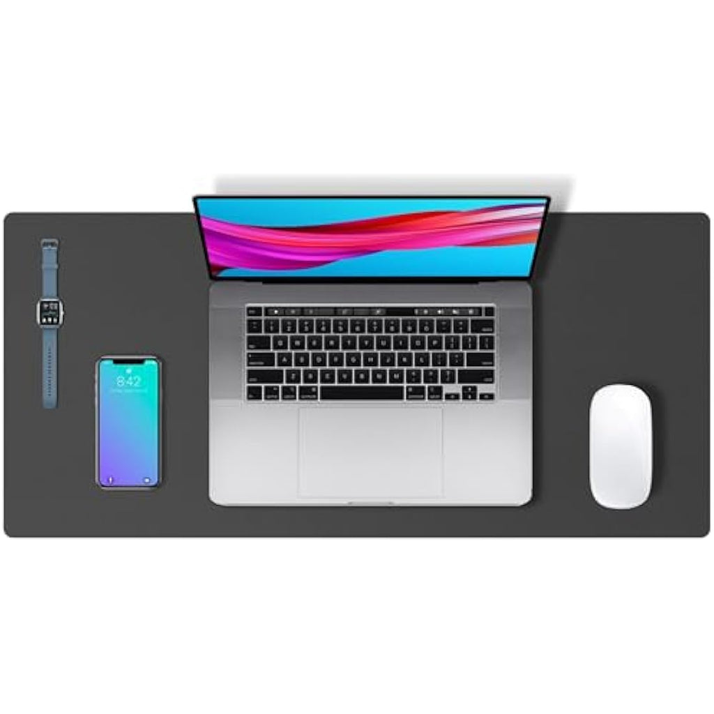 PU Leather Desk Pad – Waterproof Non-Slip Mat, Gray (60x35cm)