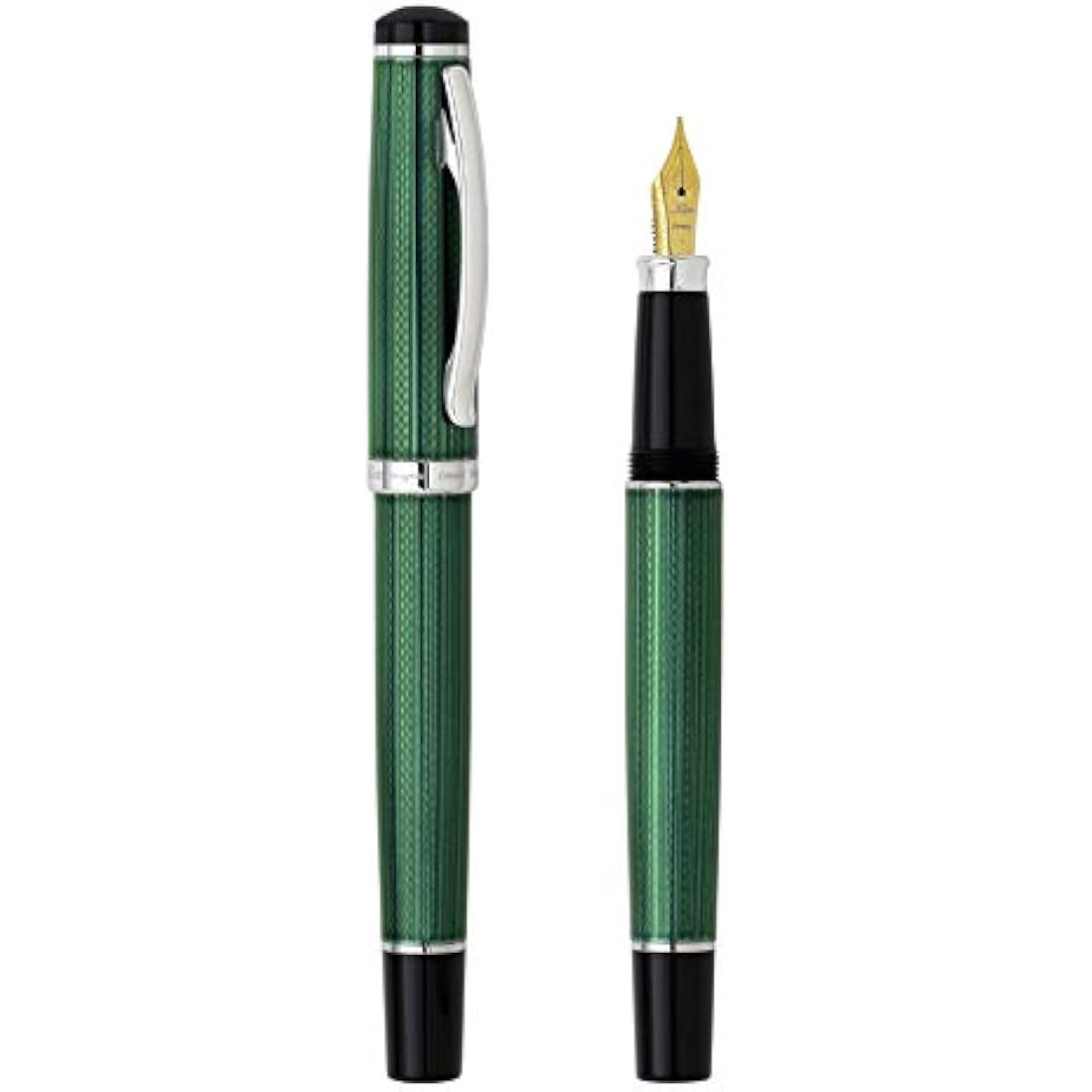 Xezo Incognito Fountain Pen | Fine Nib Forest Green & Platinum Plating
