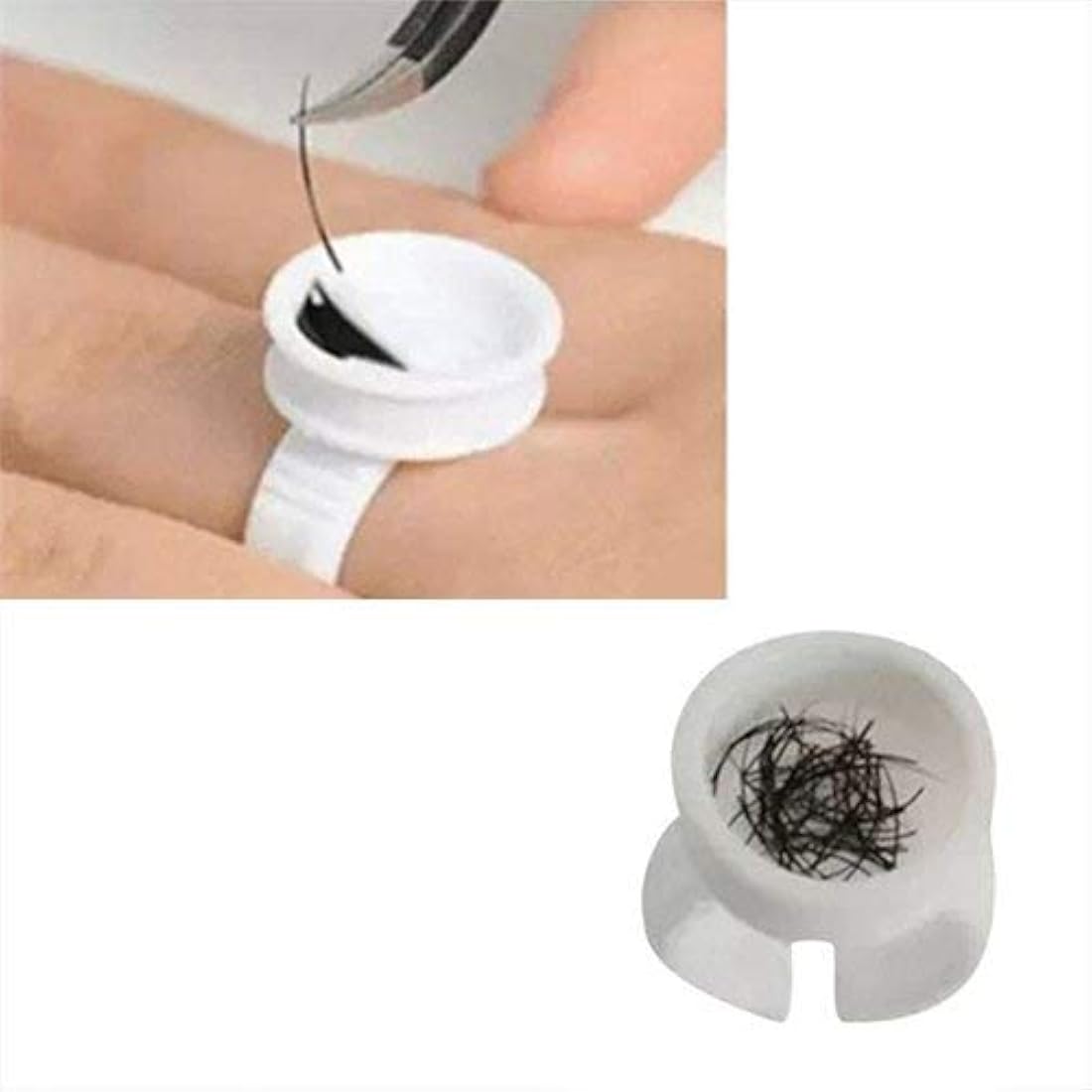 Eyelash Glue Rings – 100PCS Disposable Plastic Adhesive Holders