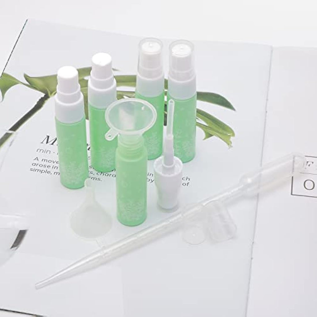 10ml Green Glass Perfume Spray Bottles – 10 Pack Travel Set