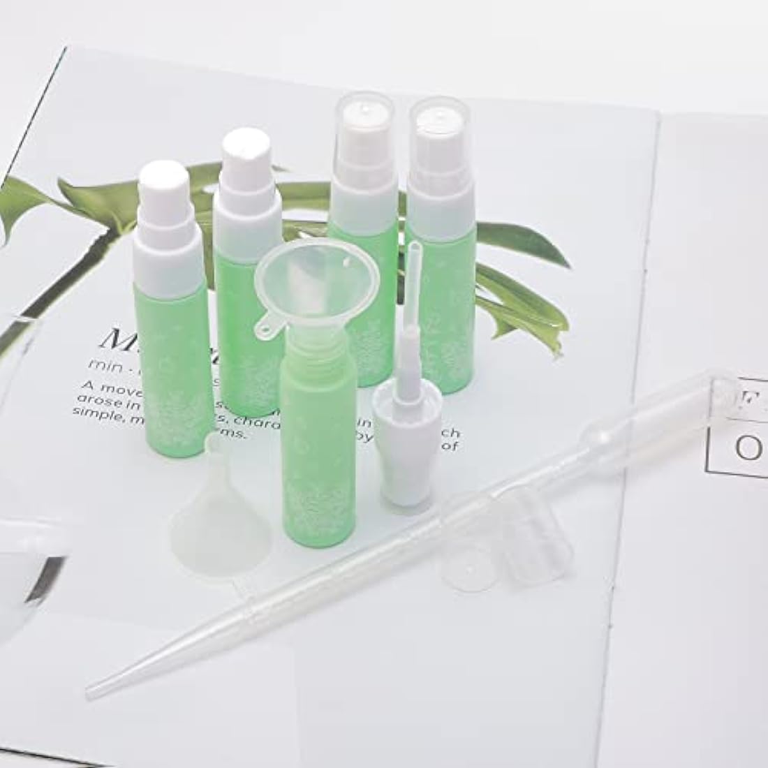 10ml Green Glass Perfume Spray Bottles – 10 Pack Travel Set