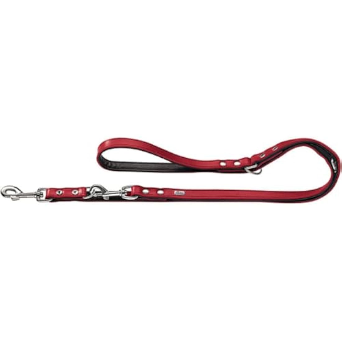 Hunter Split-Leather Training Dog Lead – Adjustable Red/Black, 200cm